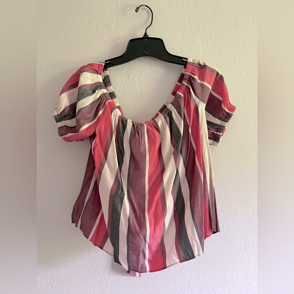 Off the shoulder striped top